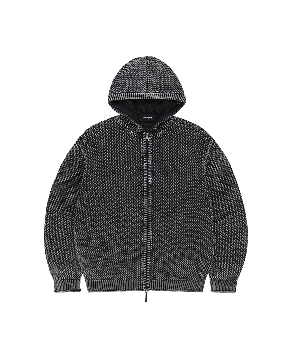 마하그리드(MAHAGRID) PIGMENT MESH ZIP UP KNIT BLACK(MG2GSMK687A)