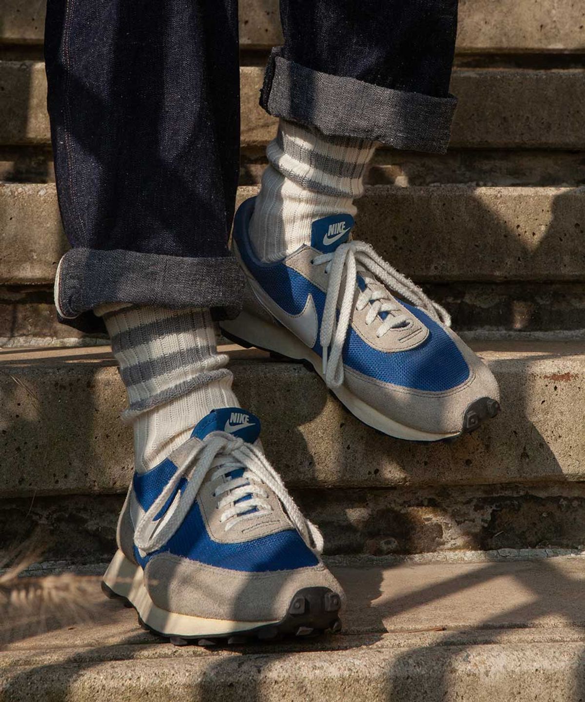 보타(VOTTA) VINTAGE STRIPED COTTON RIBBED-Cream/Melange Gray