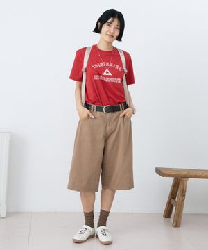 유니 레터 그래픽 르프레쉬 반팔티 레드 QR123LRS22