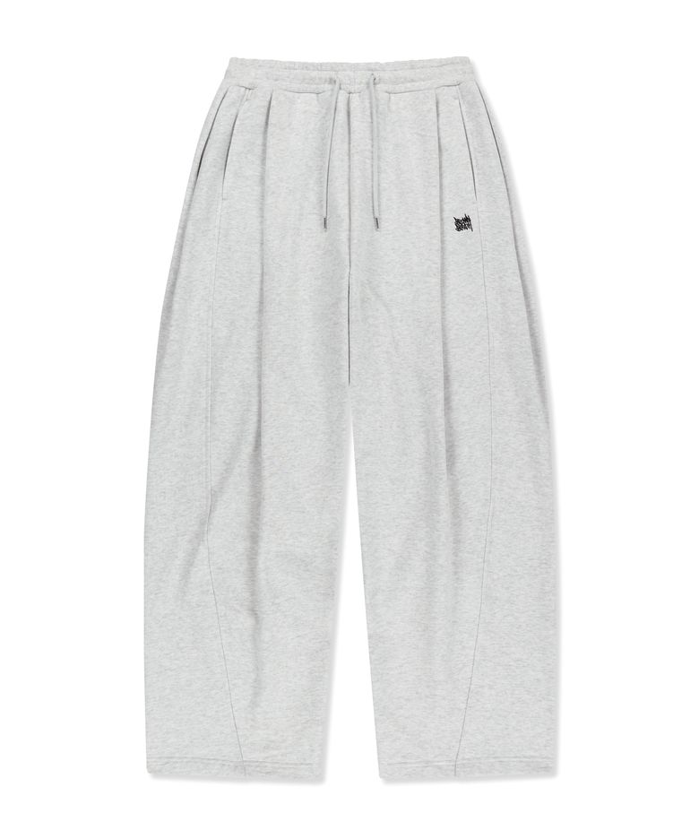 TAG TWO TUCK WIDE SWEAT PANTS - ASH