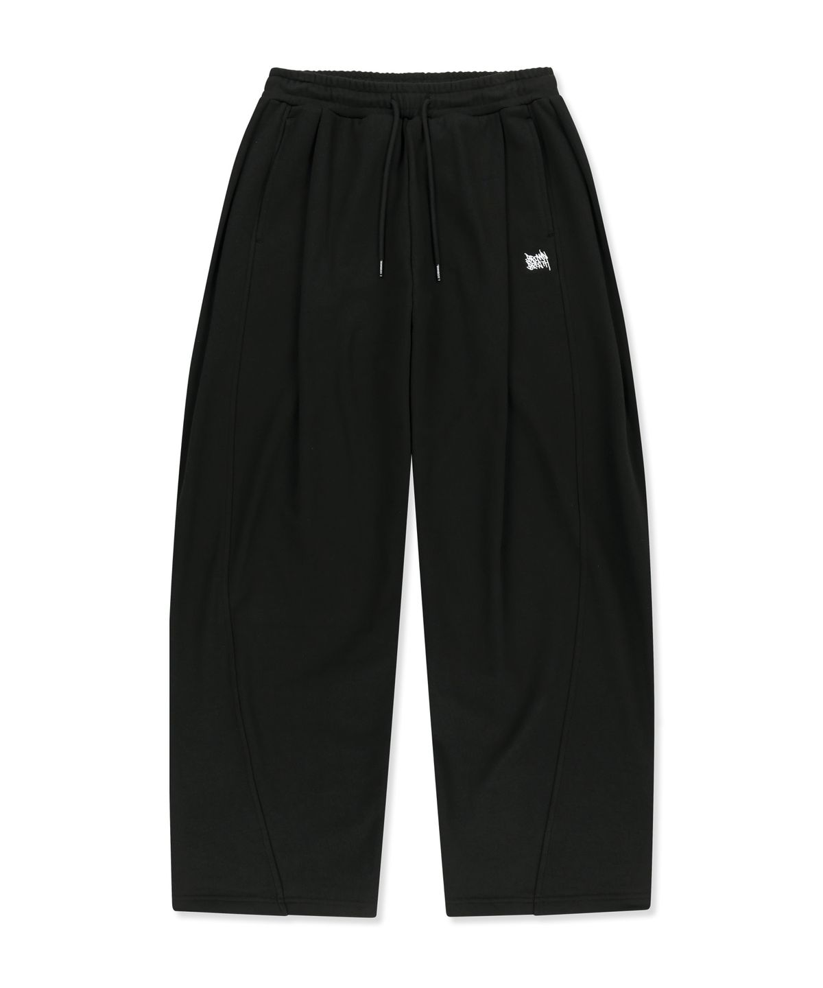 브라운브레스(BROWNBREATH) TAG TWO TUCK WIDE SWEAT PANTS - BLACK
