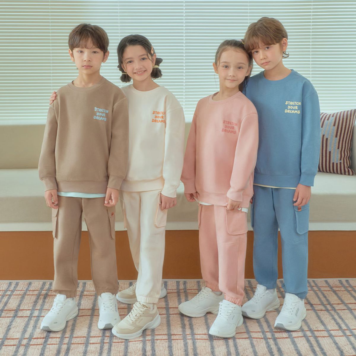 안다르 키즈(ANDAR KIDS) 키즈 에어리핏 기모 카고 조거팬츠
