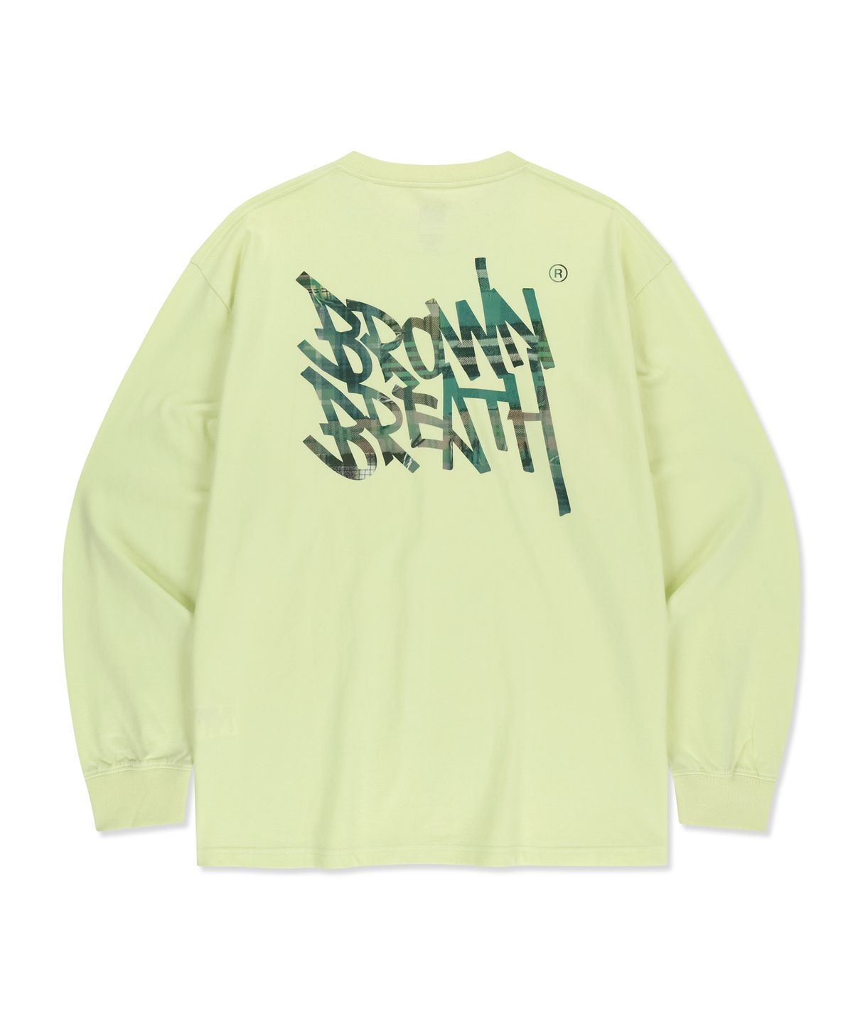 브라운브레스(BROWNBREATH) PATCHWORK CHECK TAG LONGSLEEVE - LIME
