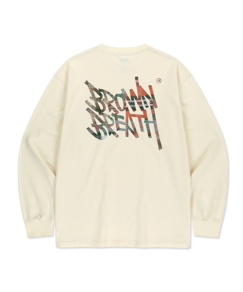 PATCHWORK CHECK TAG LONGSLEEVE - CREAM