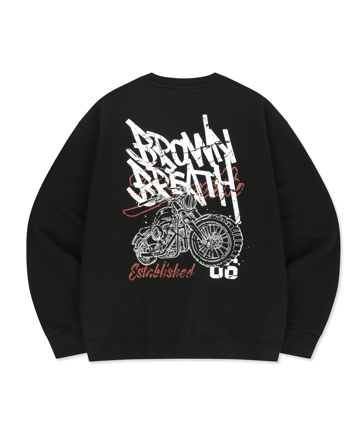 브라운브레스(BROWNBREATH) CRACKED TAG CREWNECK - BLACK