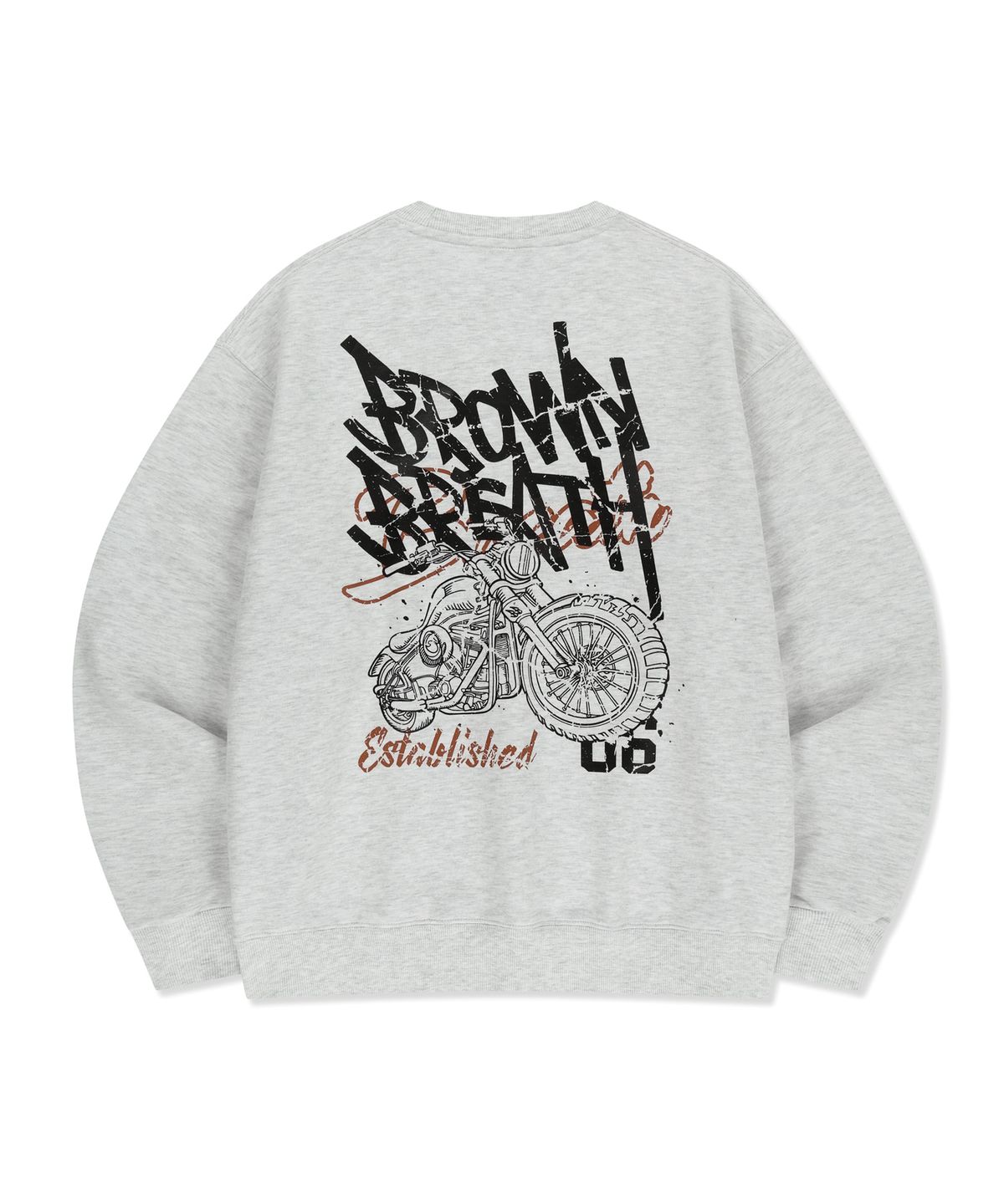 브라운브레스(BROWNBREATH) CRACKED TAG CREWNECK - ASH