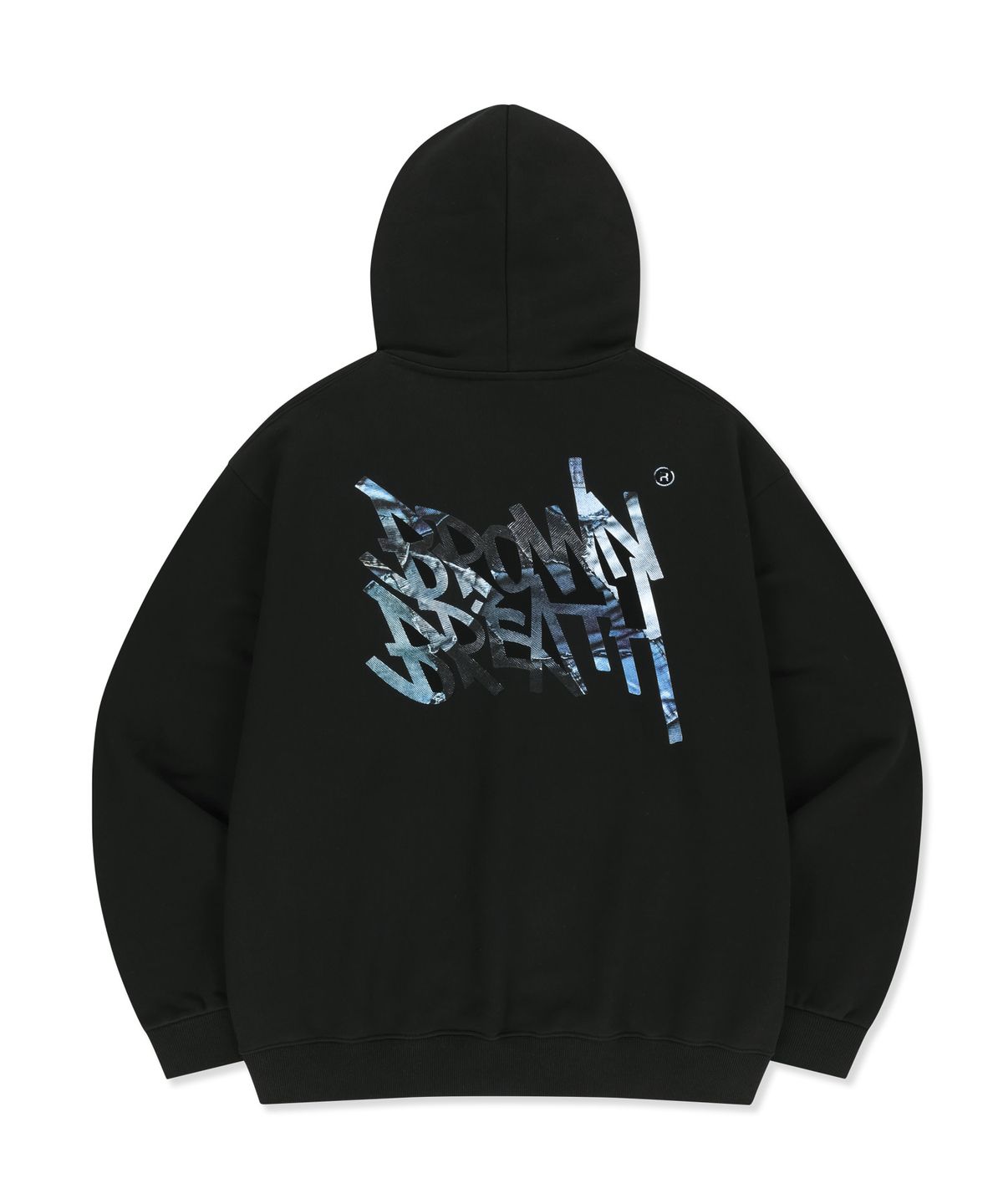 브라운브레스(BROWNBREATH) PATCHWORK TAG HOODIE - BLACK