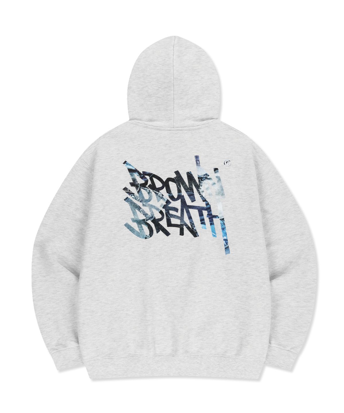 브라운브레스(BROWNBREATH) PATCHWORK TAG HOODIE - ASH