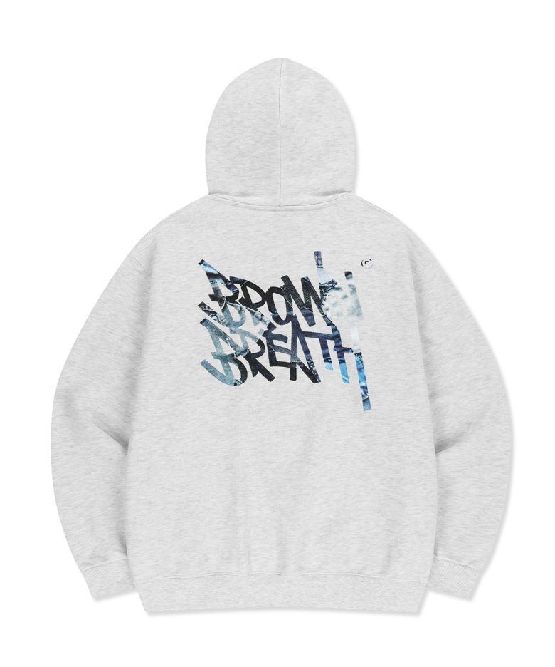 PATCHWORK TAG HOODIE - ASH