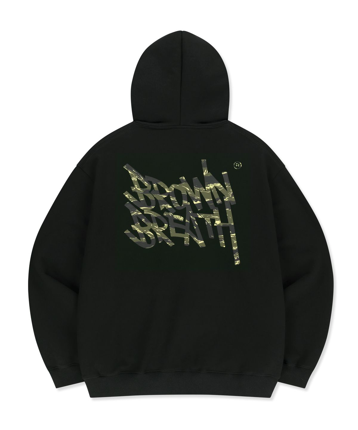 브라운브레스(BROWNBREATH) TIGER CAMO TAG HOODIE - BLACK
