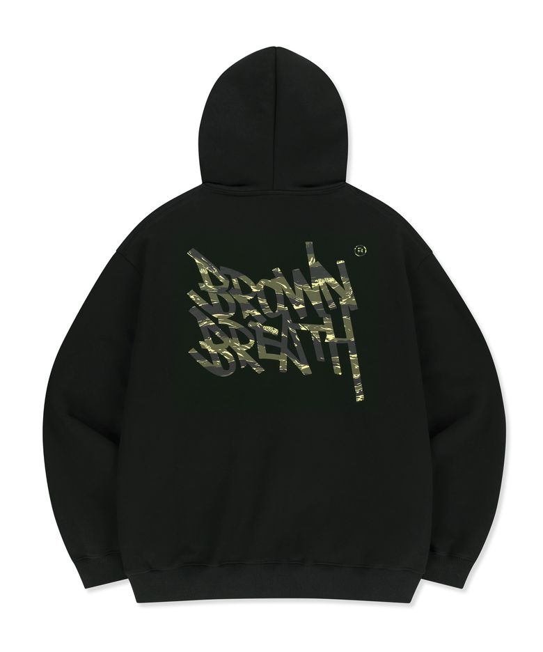 TIGER CAMO TAG HOODIE - BLACK
