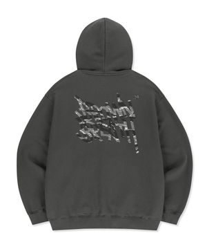 TIGER CAMO TAG HOODIE - CHARCOAL
