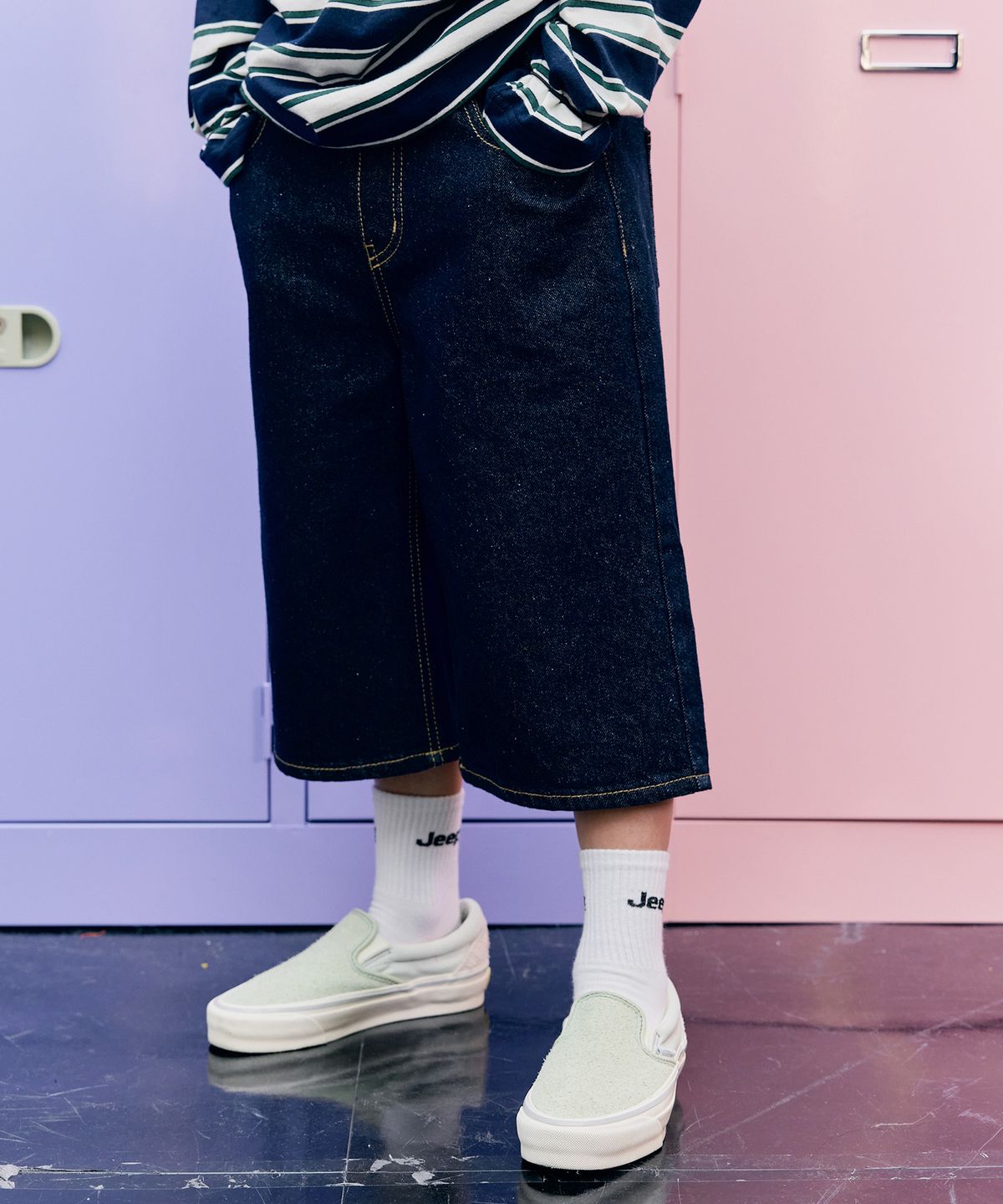 지프키즈(JEEPKIDS) 생지 7부 와이드 팬츠(KR5DPU701ID)