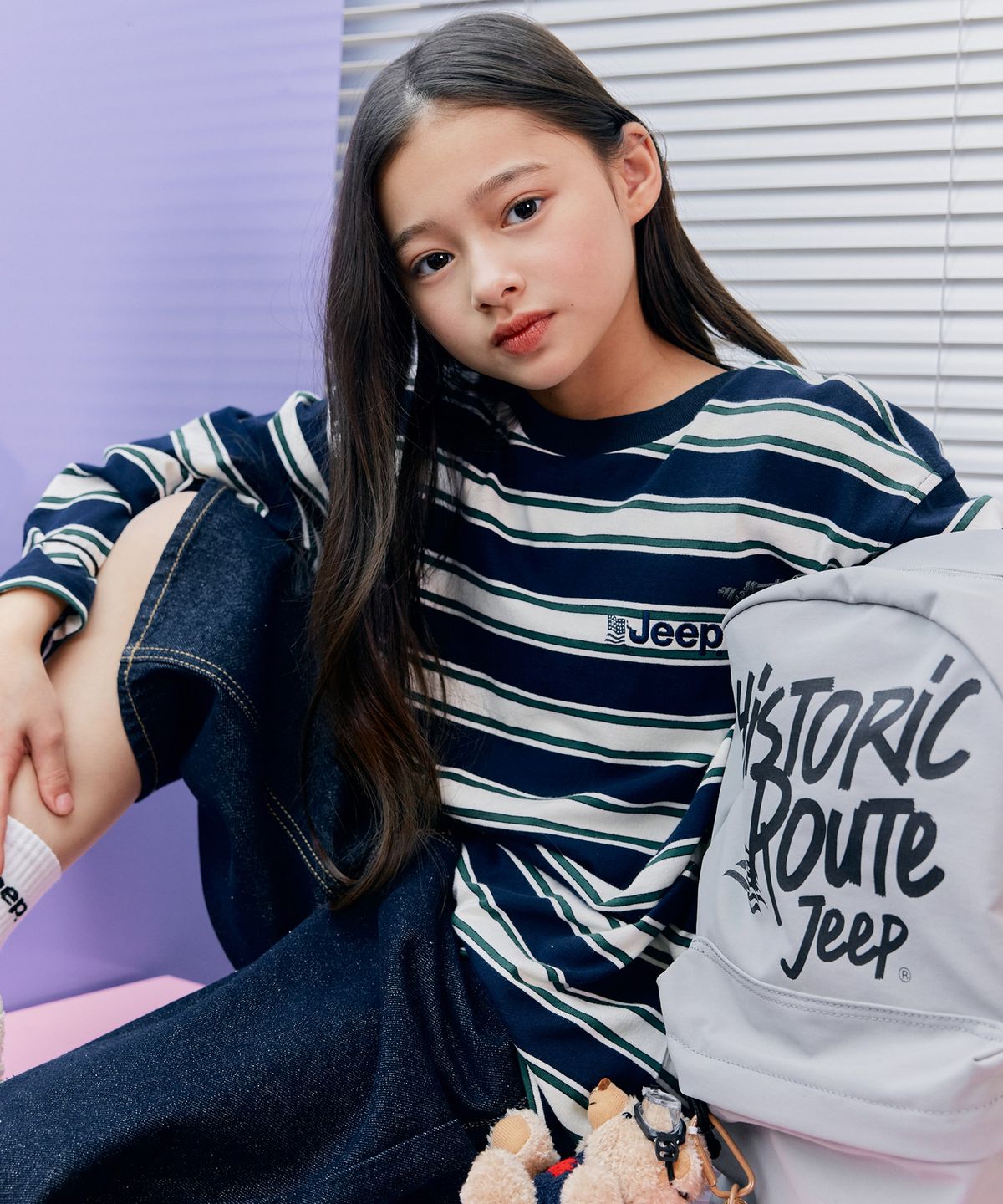 지프키즈(JEEPKIDS) 스트라이프 긴팔티(KR5TSU033GN)