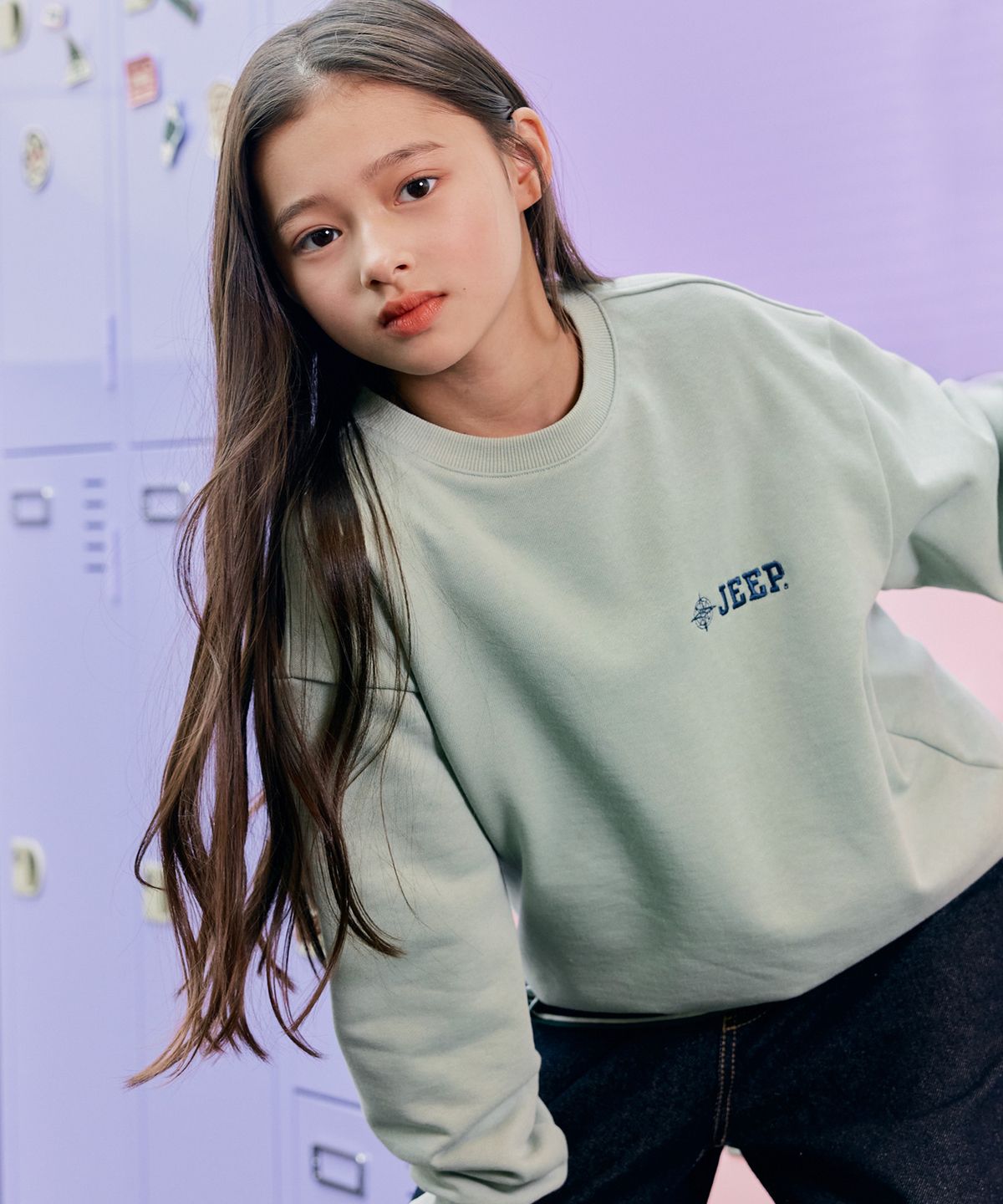 지프키즈(JEEPKIDS) 컴패스 레터링 맨투맨(KR5TSU851MT)