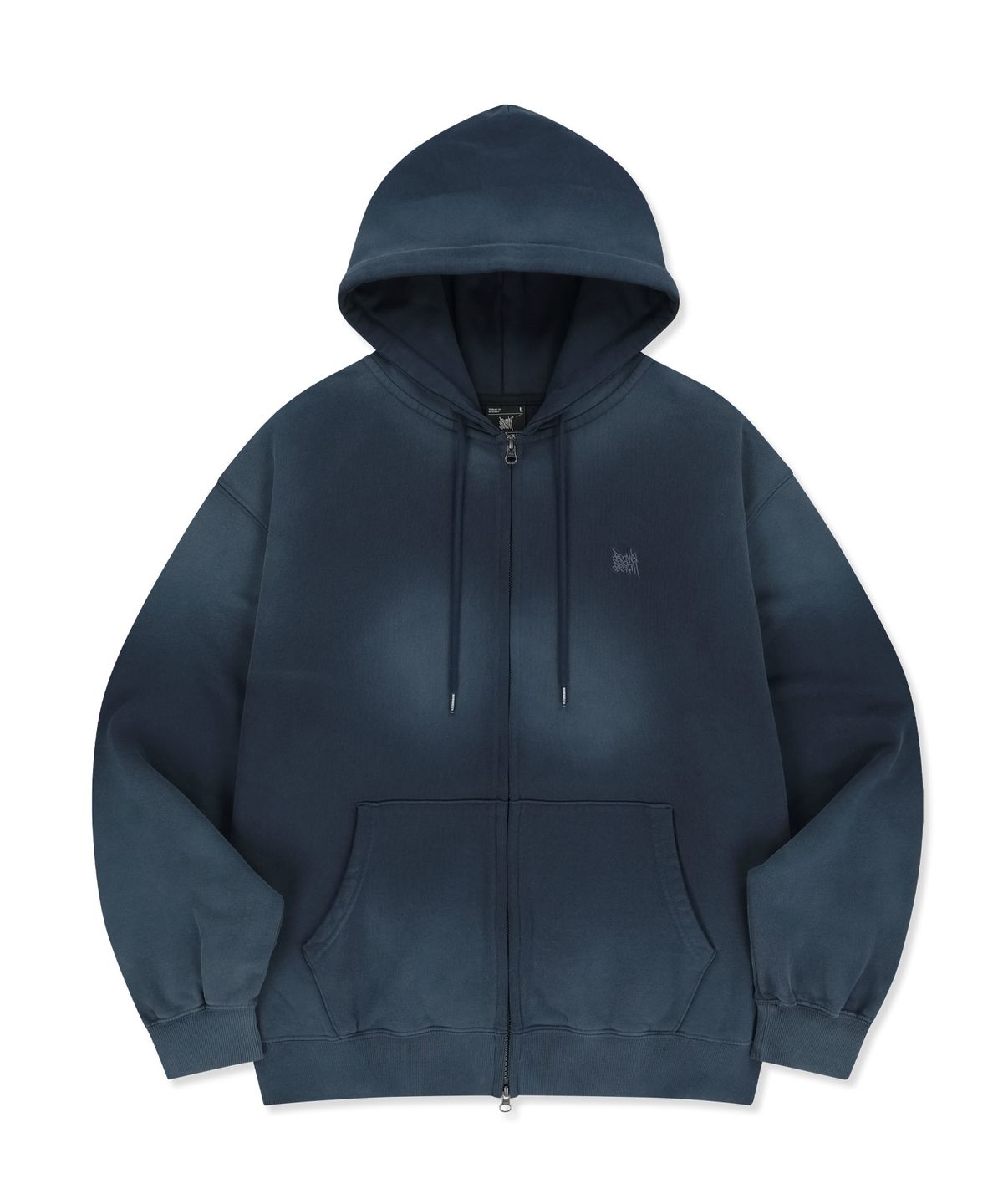 브라운브레스(BROWNBREATH) SPRAYED TAG HOOD ZIP UP - BLUE