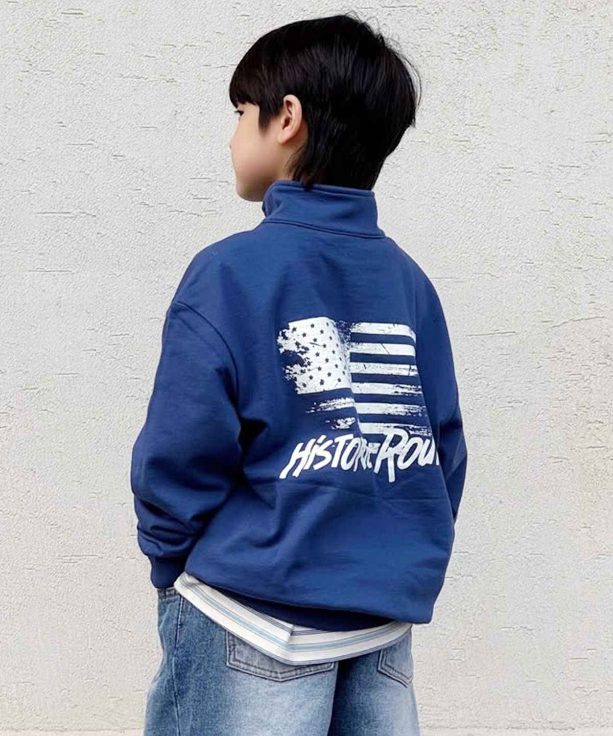 지프키즈(JEEPKIDS) 히스토리 루트 반넥 맨투맨(KR5TSU850BL)