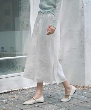 레이스 레이어드 스커트_크림