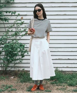 언발란스 플리츠 스커트_오프화이트