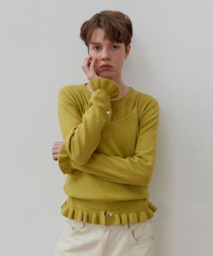 [SET] 페이버 러플 가디건_Fresh Olive