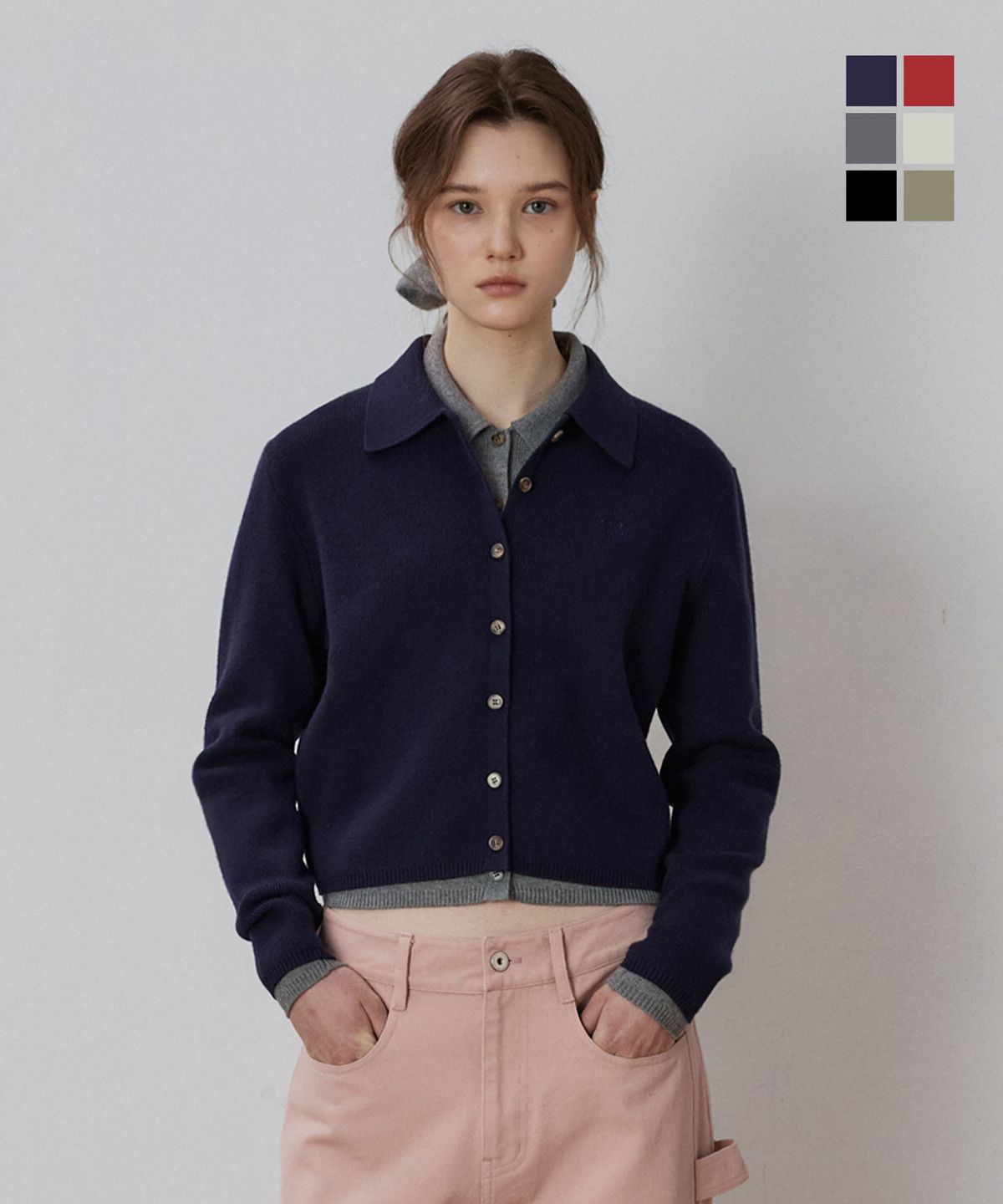 하네(HANE) 에센셜 카라 가디건 6Color