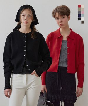 [PACKAGE] 에센셜 라운드&카라 가디건 11Color