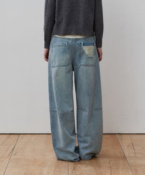 프레이 루즈핏 데님 팬츠_Light Blue