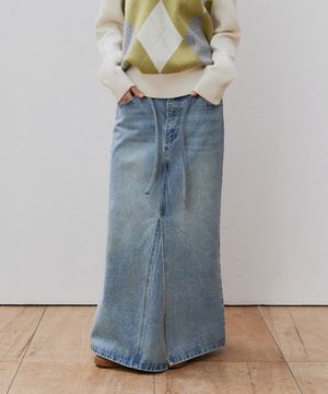 스트랩 레이어 맥시 스커트_Light Blue