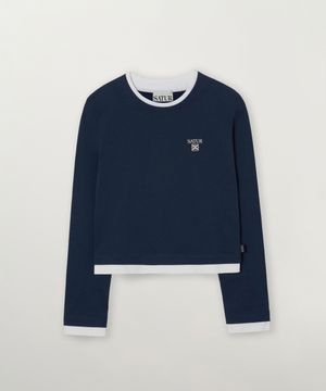 (W) 레이어드 롱 슬리브 네이비