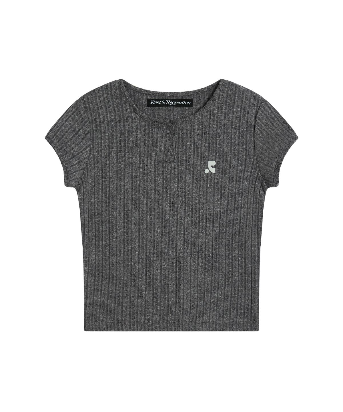 레스트앤레크레이션(REST&RECREATION) BUTTON-UP CAP SLEEVE TOP - GREY