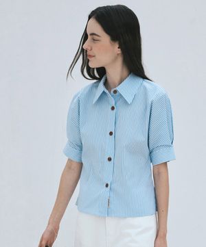 퍼프 슬리브 셔츠_블루스트라이프