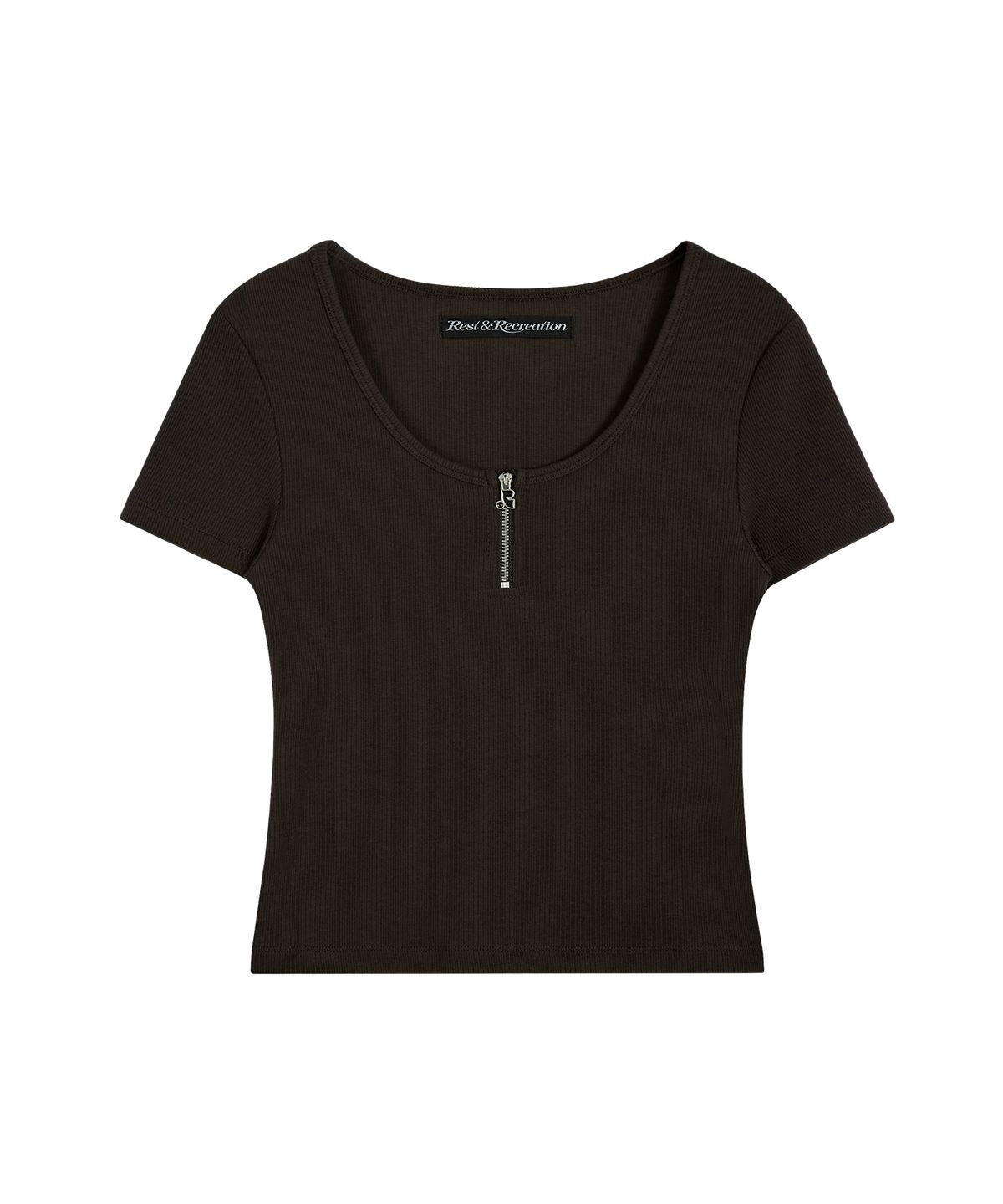레스트앤레크레이션(REST&RECREATION) HALF ZIP-UP TOP - BROWN