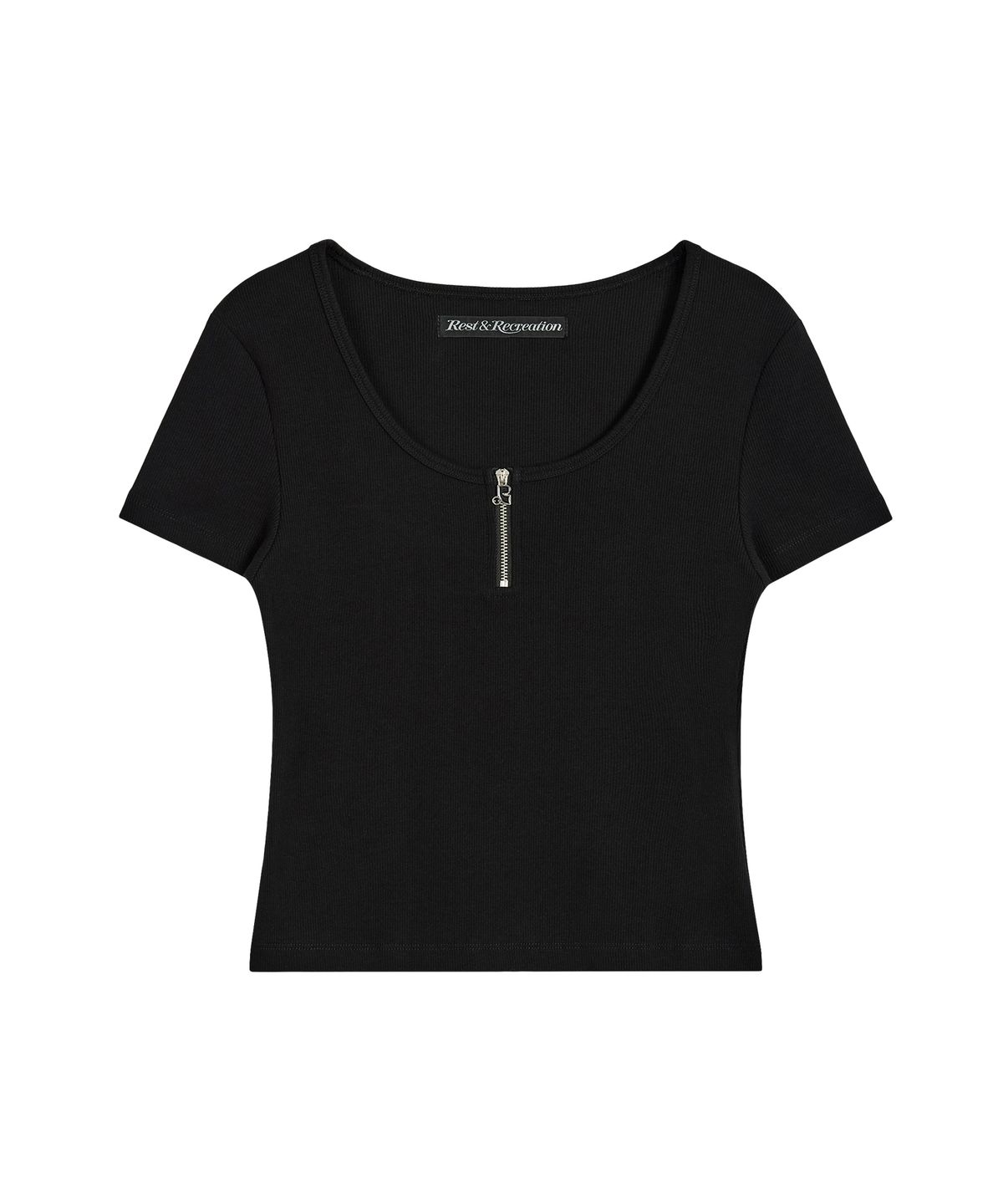 레스트앤레크레이션(REST&RECREATION) HALF ZIP-UP TOP - BLACK