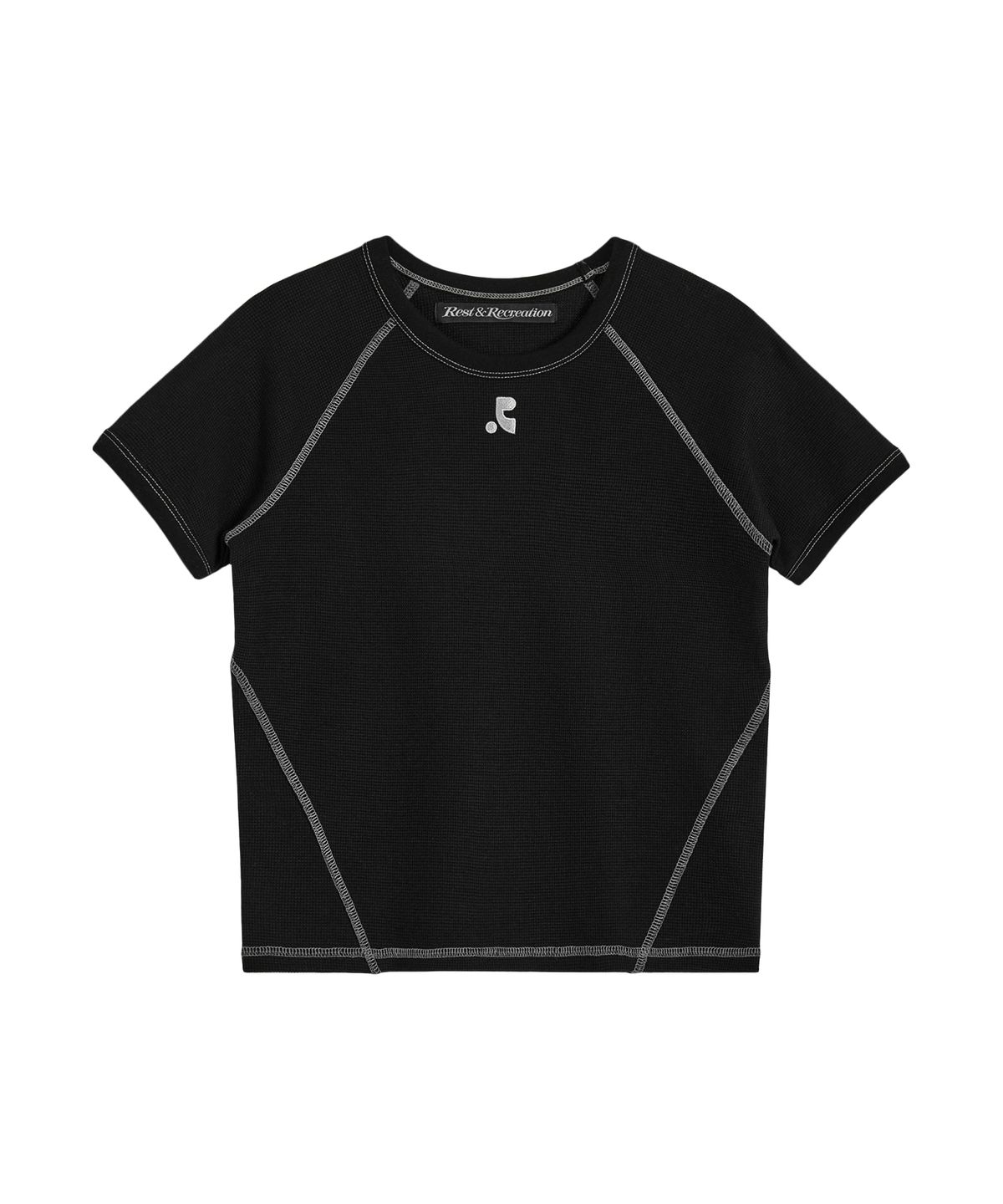 레스트앤레크레이션(REST&RECREATION) WAFFLE RAGLAN T-SHIRT - BLACK