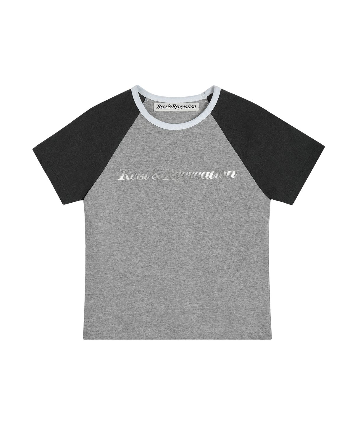 레스트앤레크레이션(REST&RECREATION) RAGLAN HALF SLEEVE TOP - GREY