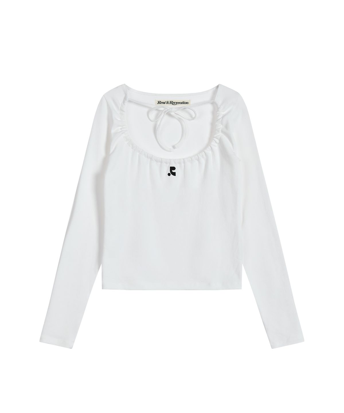 레스트앤레크레이션(REST&RECREATION) TIE LONG SLEEVE TOP - WHITE