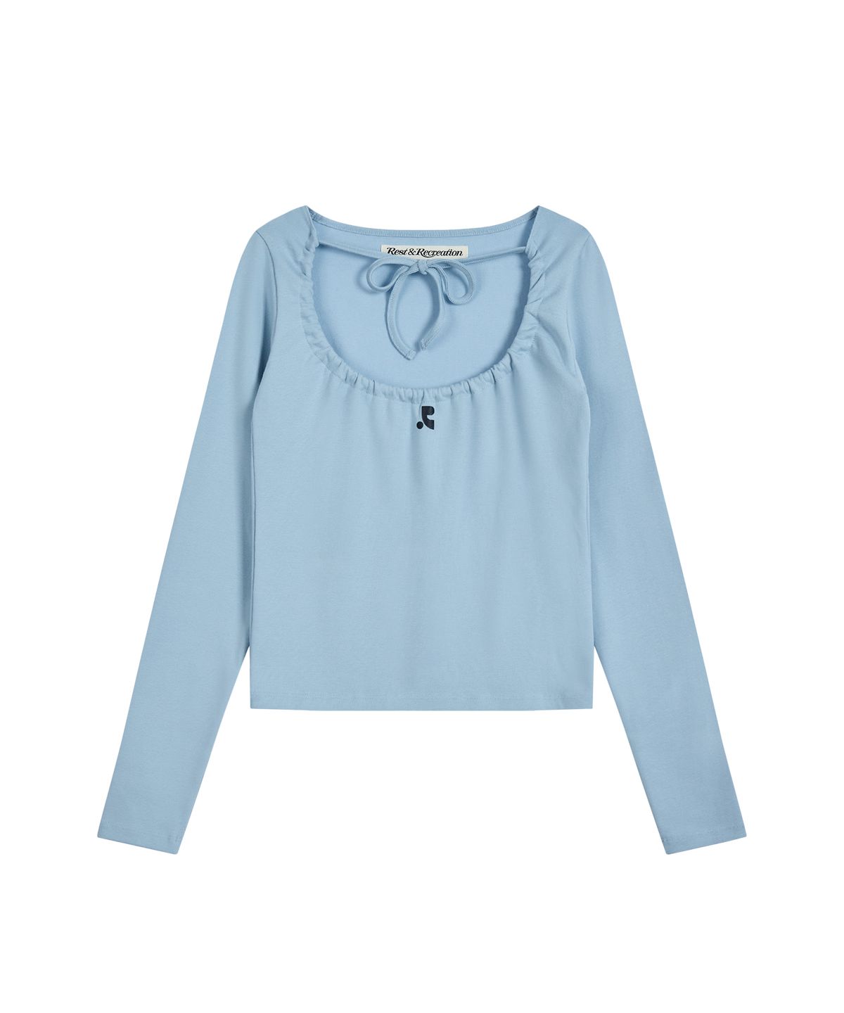 레스트앤레크레이션(REST&RECREATION) TIE LONG SLEEVE TOP - SKY BLUE