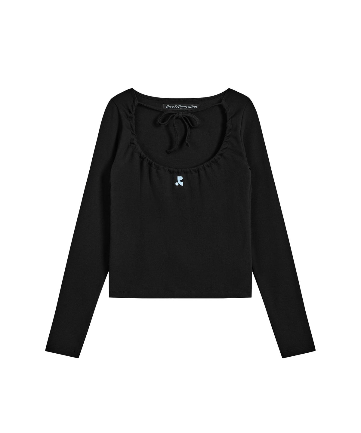 레스트앤레크레이션(REST&RECREATION) TIE LONG SLEEVE TOP - BLACK