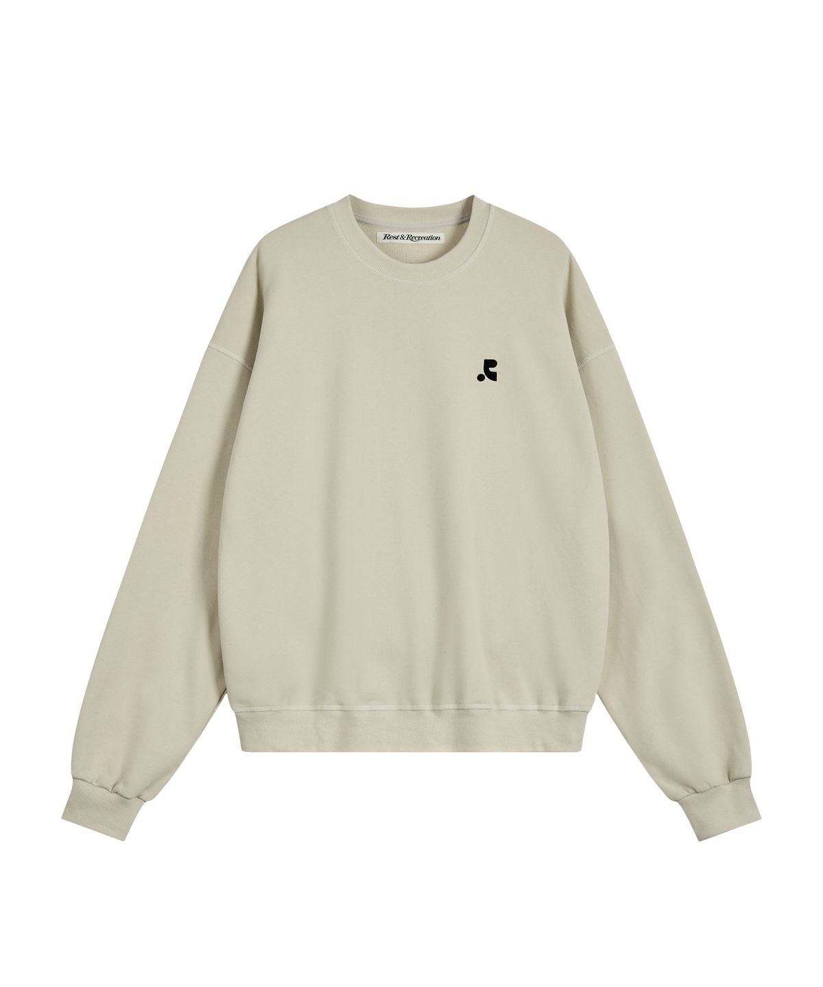 레스트앤레크레이션(REST&RECREATION) OVERSIZED LOGO SWEATSHIRT - LIGHT BEIGE