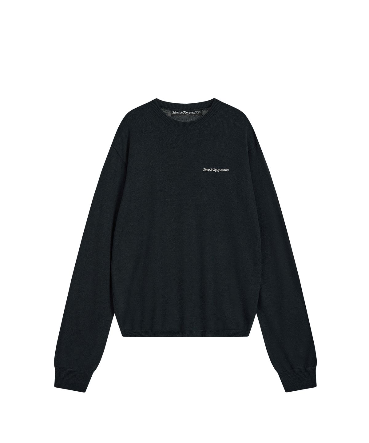 레스트앤레크레이션(REST&RECREATION) LAYERED CREW NECK KNIT - NAVY
