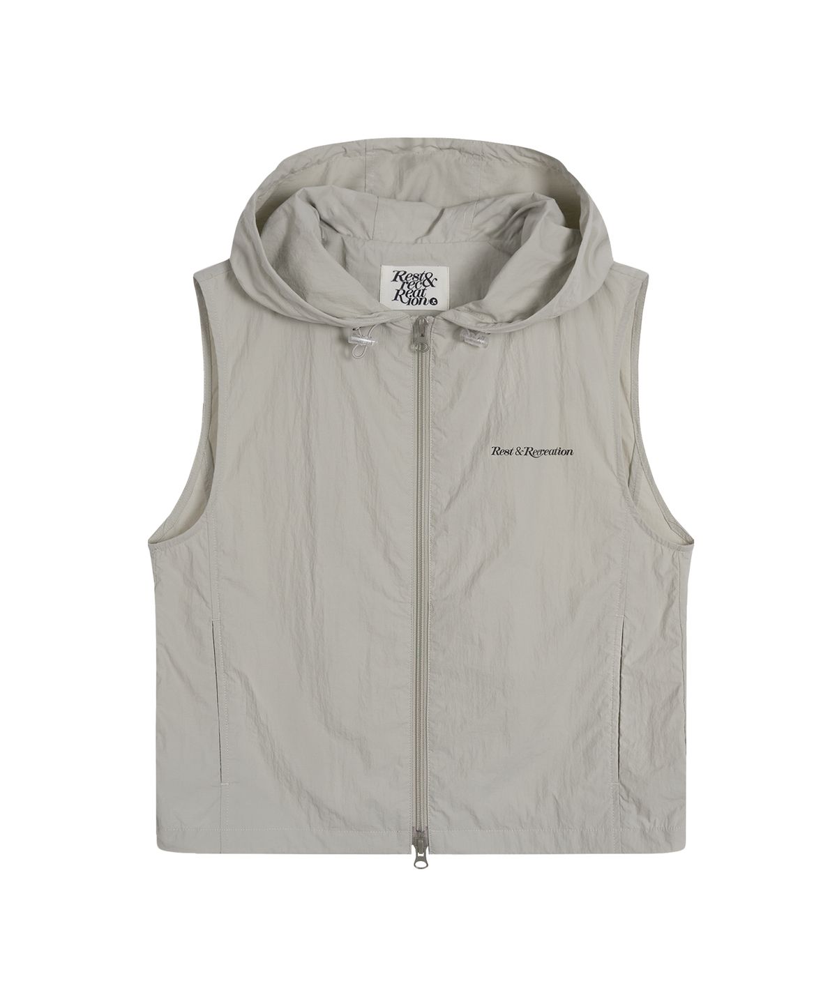 레스트앤레크레이션(REST&RECREATION) NYLON HOOD VEST+GYM SACK SET - LIGHT BEIGE
