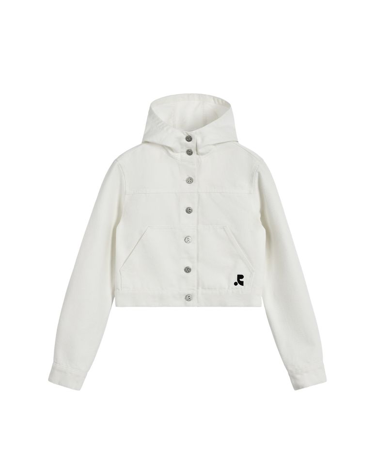 DENIM HOOD JACKET - WHITE