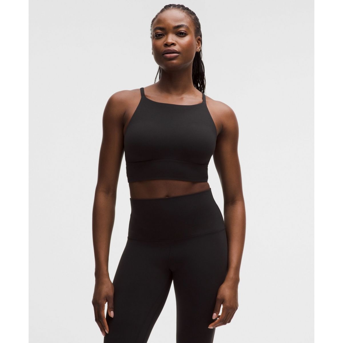 룰루레몬(LULULEMON) 포커서 하이넥 브라 *라이트 서포트, C D컵  BLK