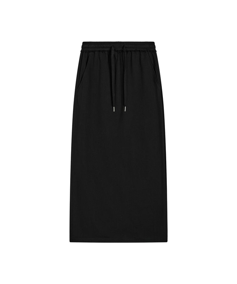SWEAT MAXI SKIRT - BLACK