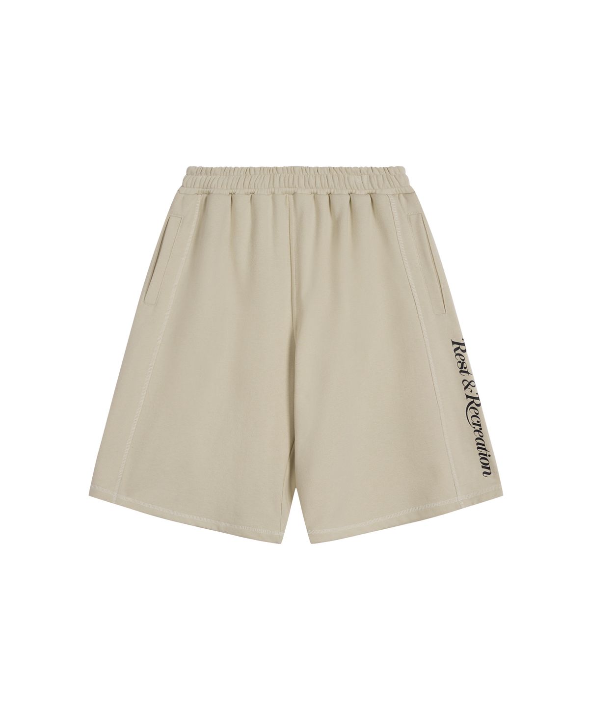 레스트앤레크레이션(REST&RECREATION) SWEAT MIDI SHORTS - LIGHT BEIGE