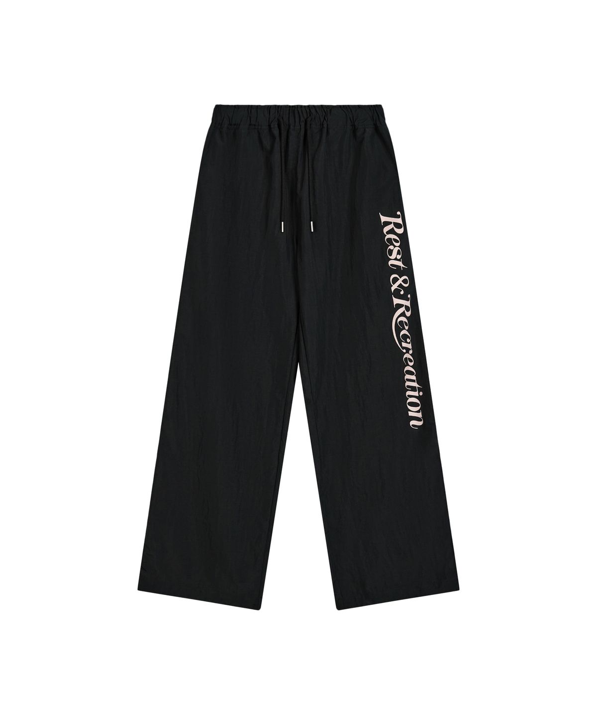 레스트앤레크레이션(REST&RECREATION) WIDE NYLON PANTS - BLACK