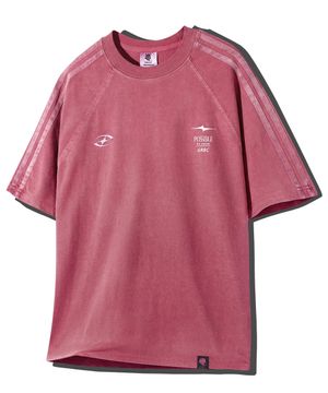 피그먼트 래글런 트랙 반팔티 GT-371_와인