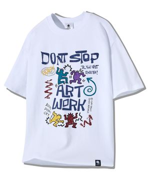 DONT STOP 그래픽 반팔티 GT-370_화이트