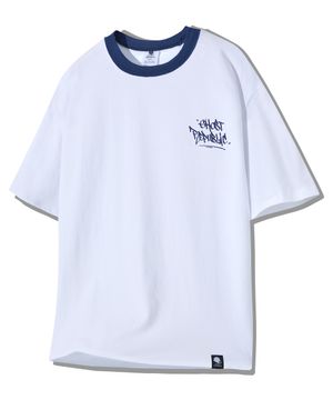 스트릿 오버핏 반팔 티셔츠 GT-367_화이트(블루)