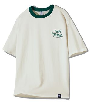 스트릿 오버핏 반팔 티셔츠 GT-367_크림(그린)